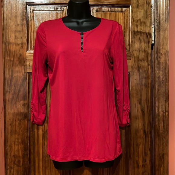 White House Black Market Tops - White House Black Market Red Tunic